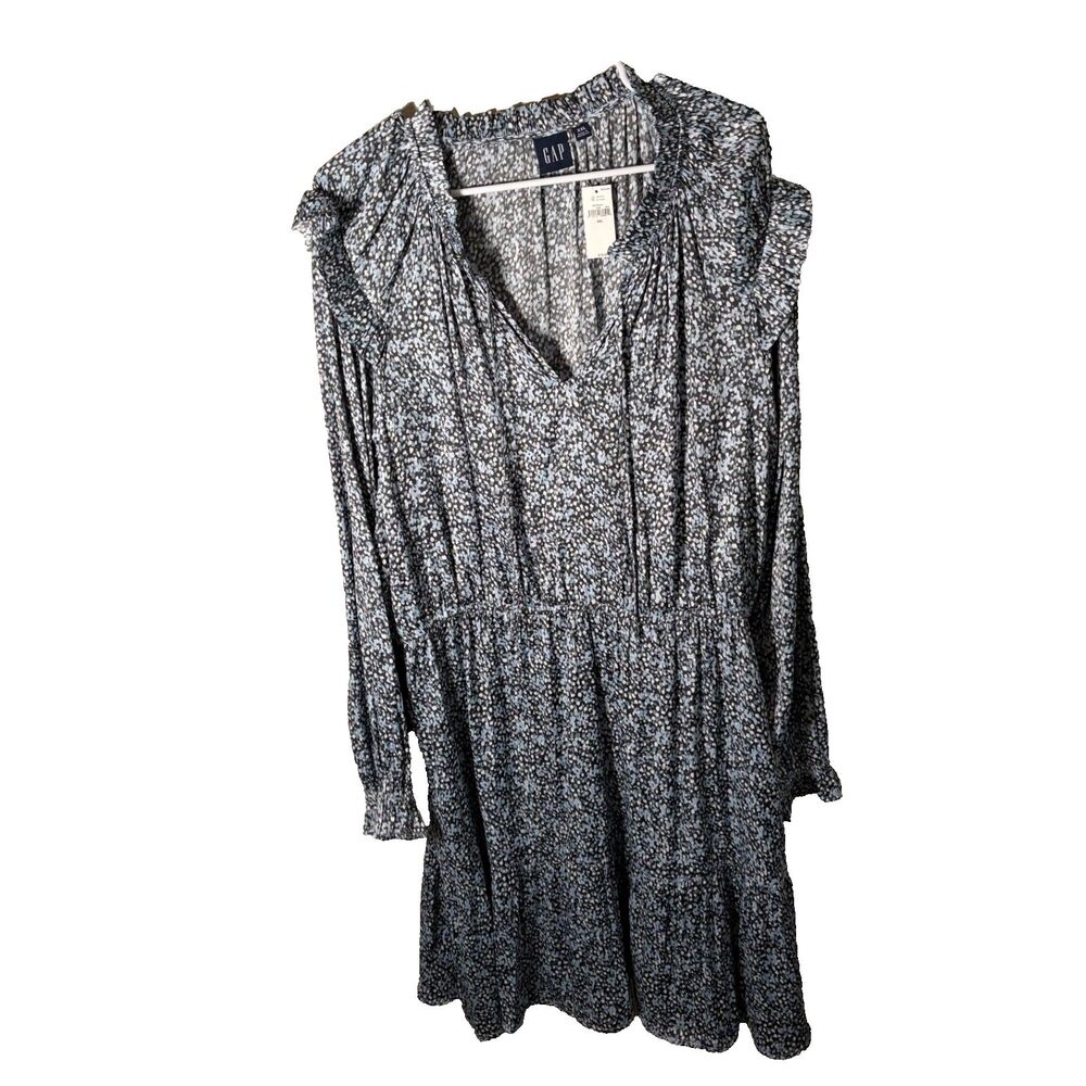 Gap Dress Women's XXL V-Neck Ruffle Long Sleeve Tiered Lightweight Casual